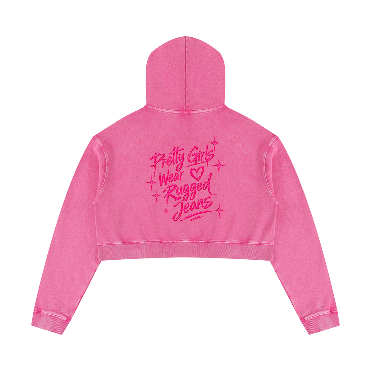 Cropped,Hoodie,love,Snowwashed,Cotton