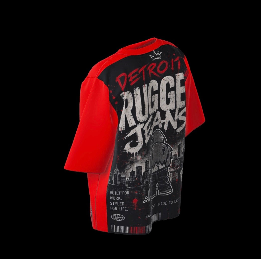 “Rugged red wing“ Oversized Rugged Tee