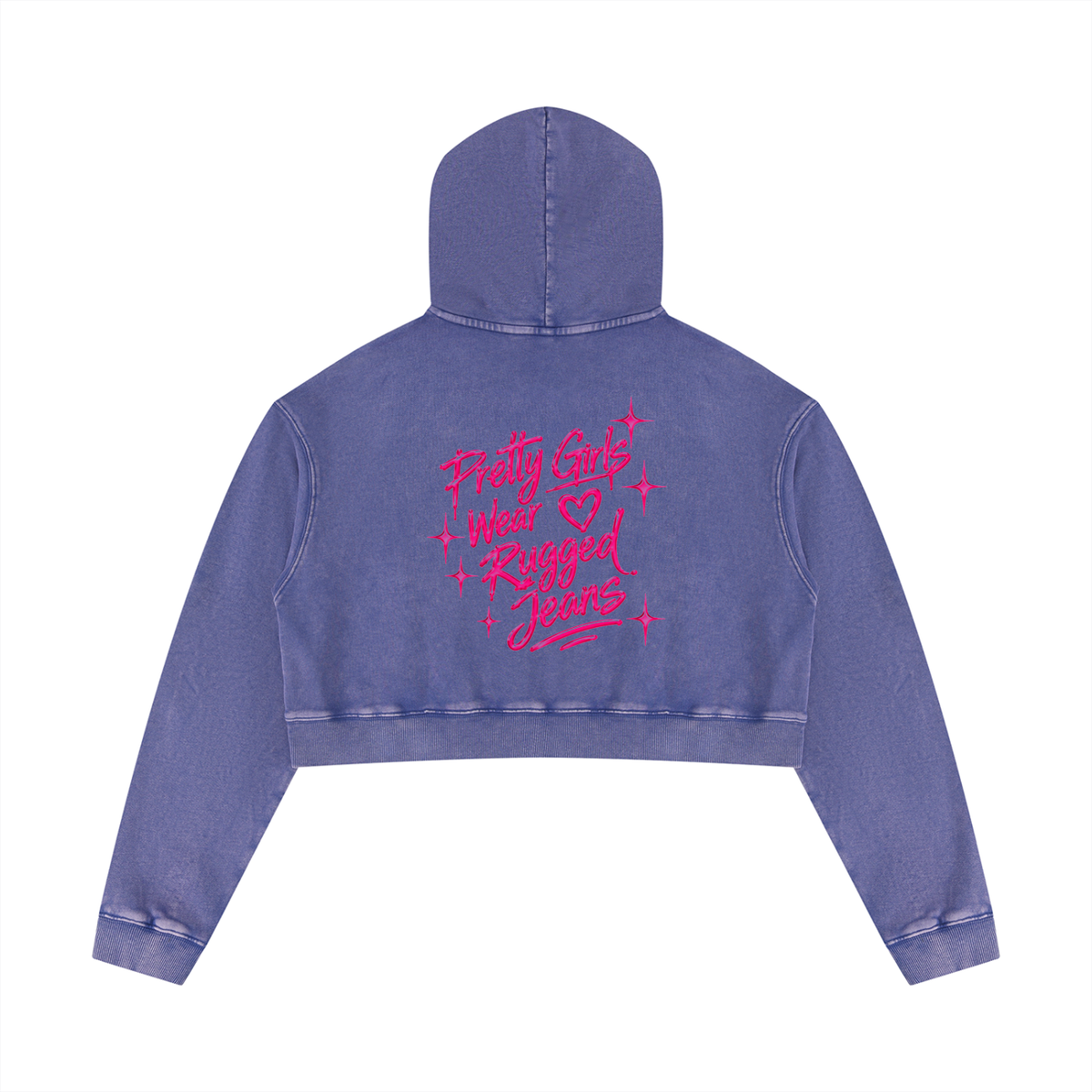 Cropped,Hoodie,love,Snowwashed,Cotton