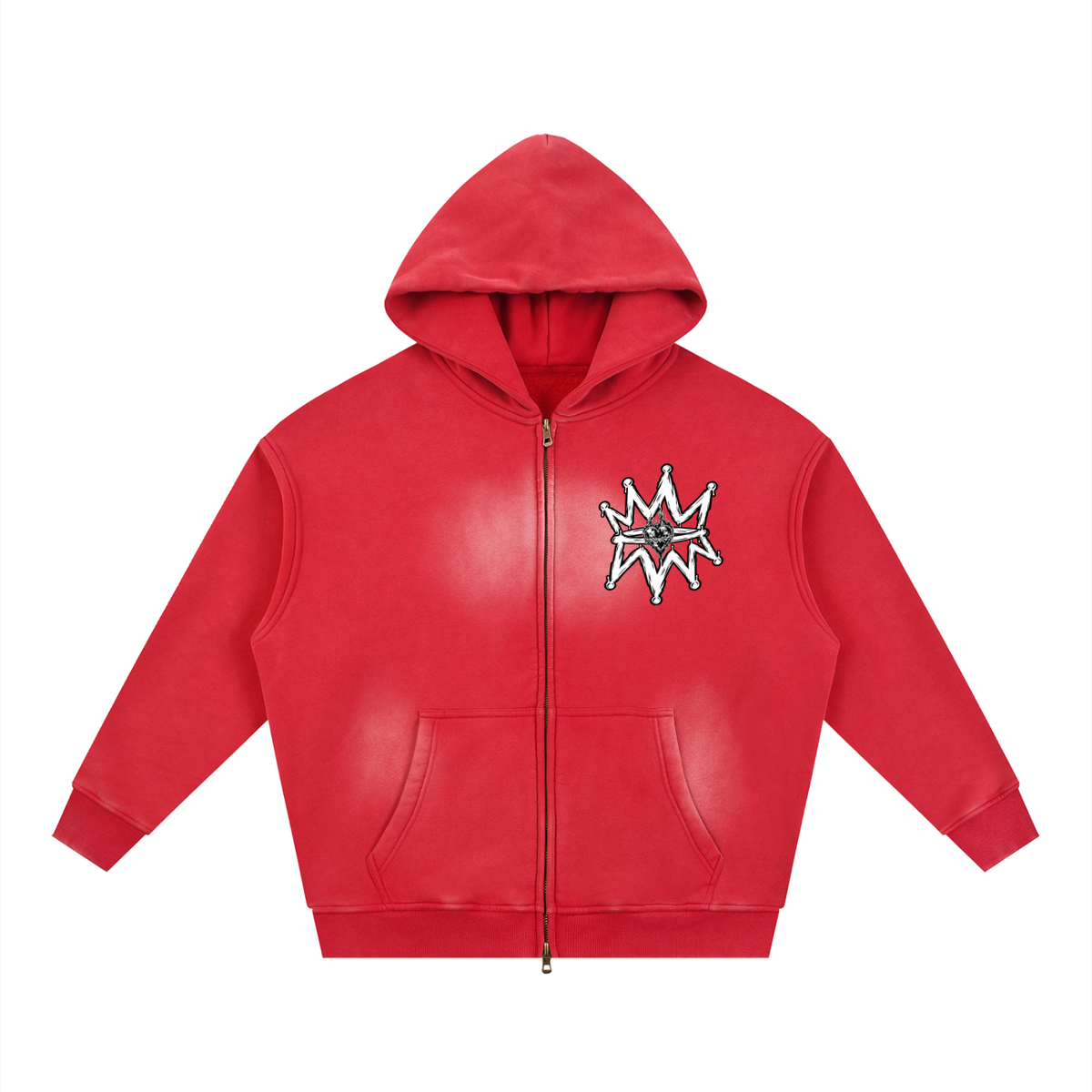 Black Heart Zipper Hoodie