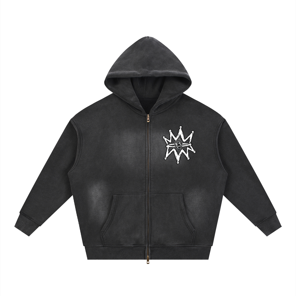 Black Heart Zipper Hoodie